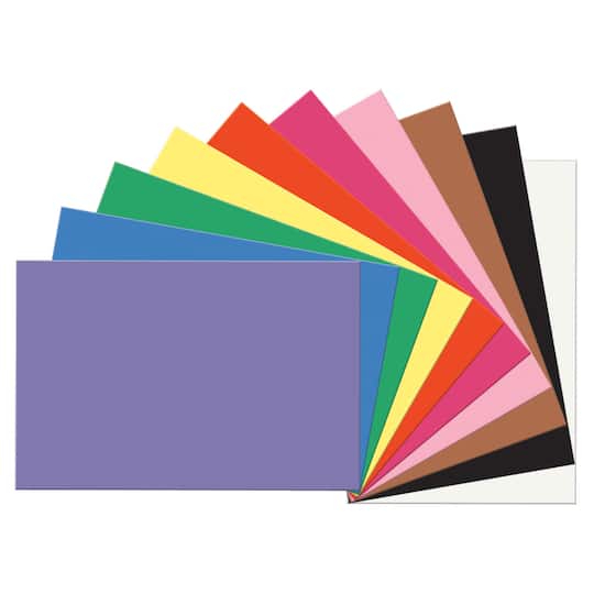 SunWorks&#xAE; Assorted Colors 12&#x22; x 18&#x22; Construction Paper, 5 Packs